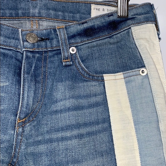 RAG & BONE Relay Skinny Racer Patch Denim Jeans - Picture 5 of 11